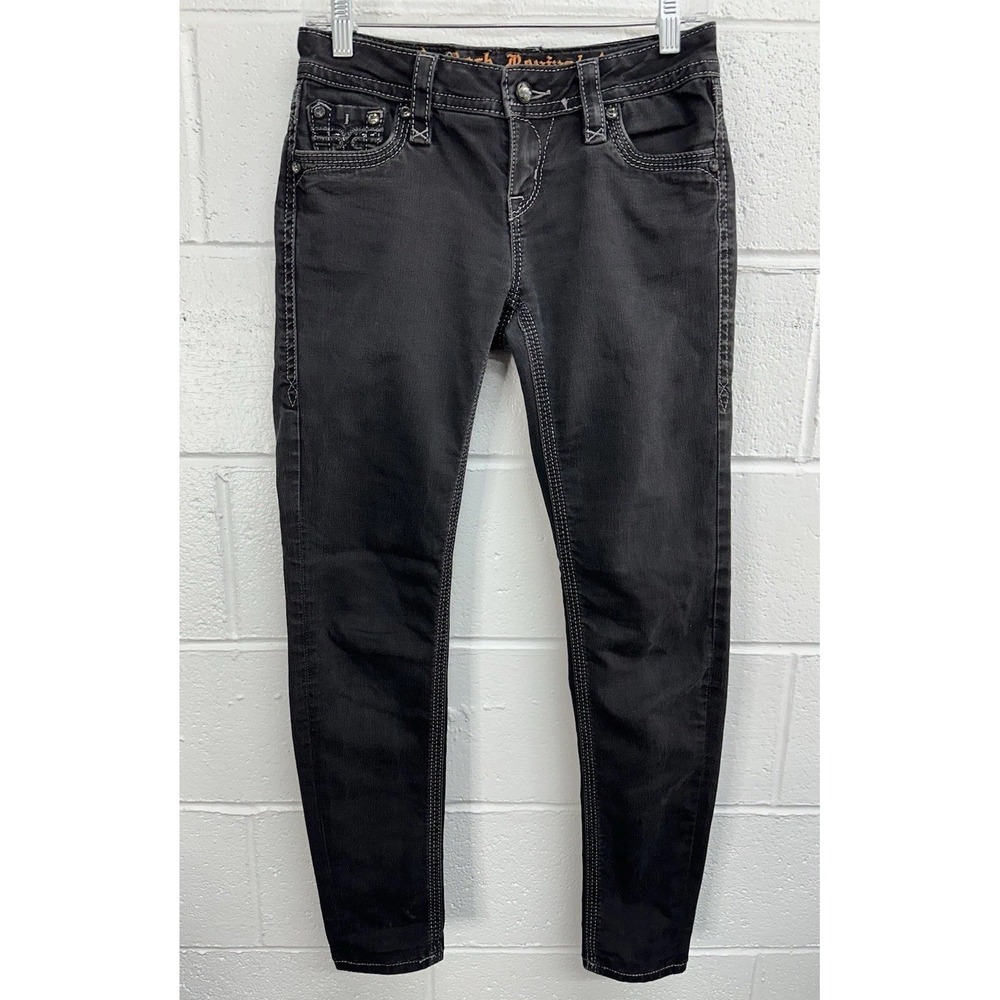 Rock Revival Vivian Easy Skinny Jeans Black Embellished / Women's 26